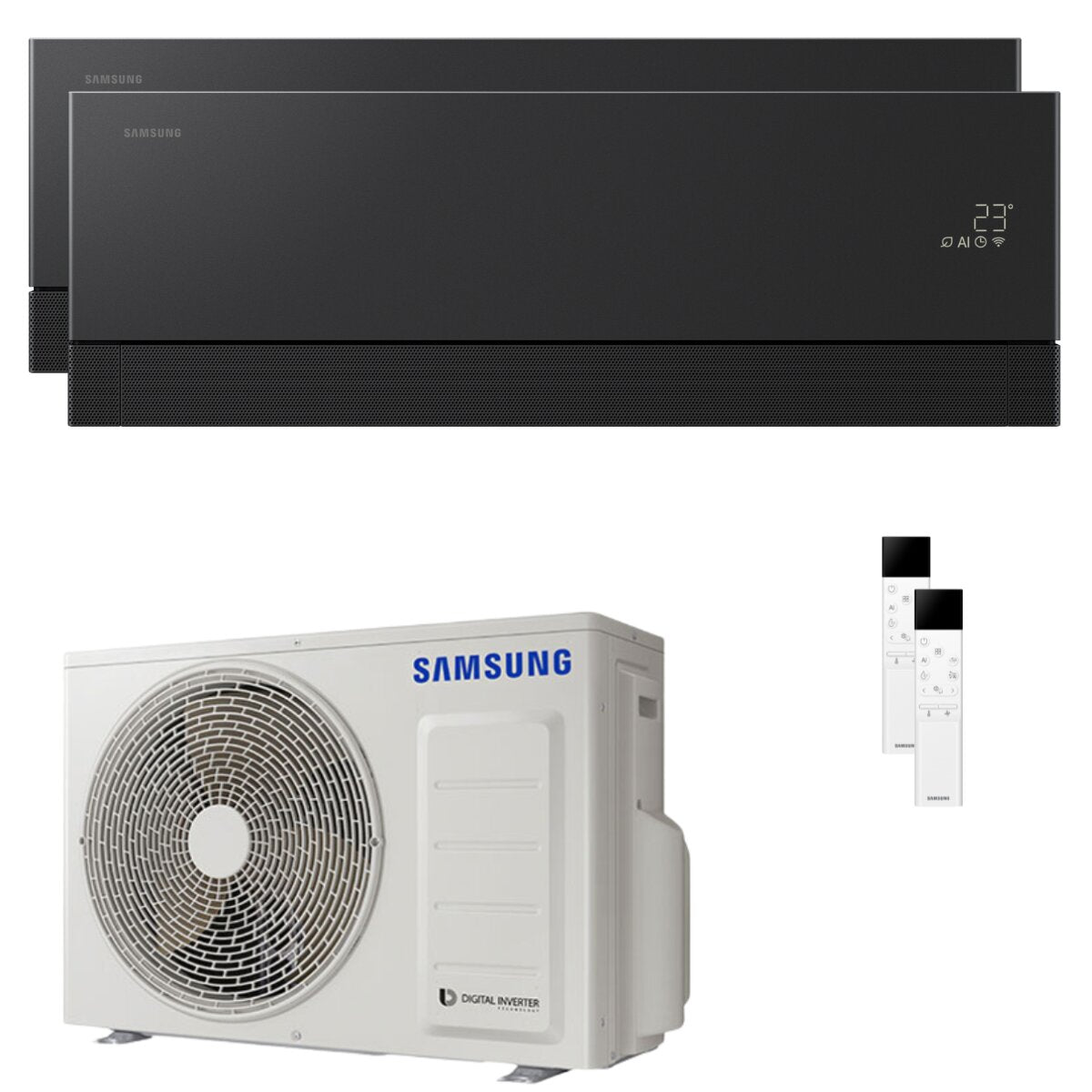 Samsung Condizionatore WindFree Première dual split 9000+12000 BTU inverter A+++ wifi unità esterna 4 kW Essential White