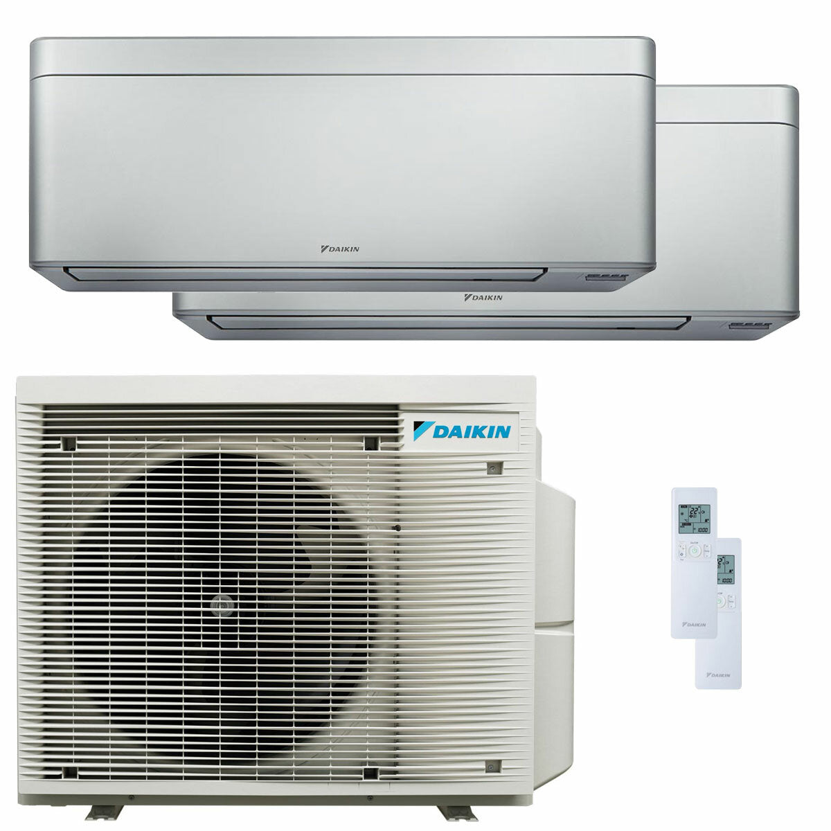 Daikin Condizionatore Stylish Silver dual split 9000+18000 BTU inverter A+++ wifi unità esterna 5 kW