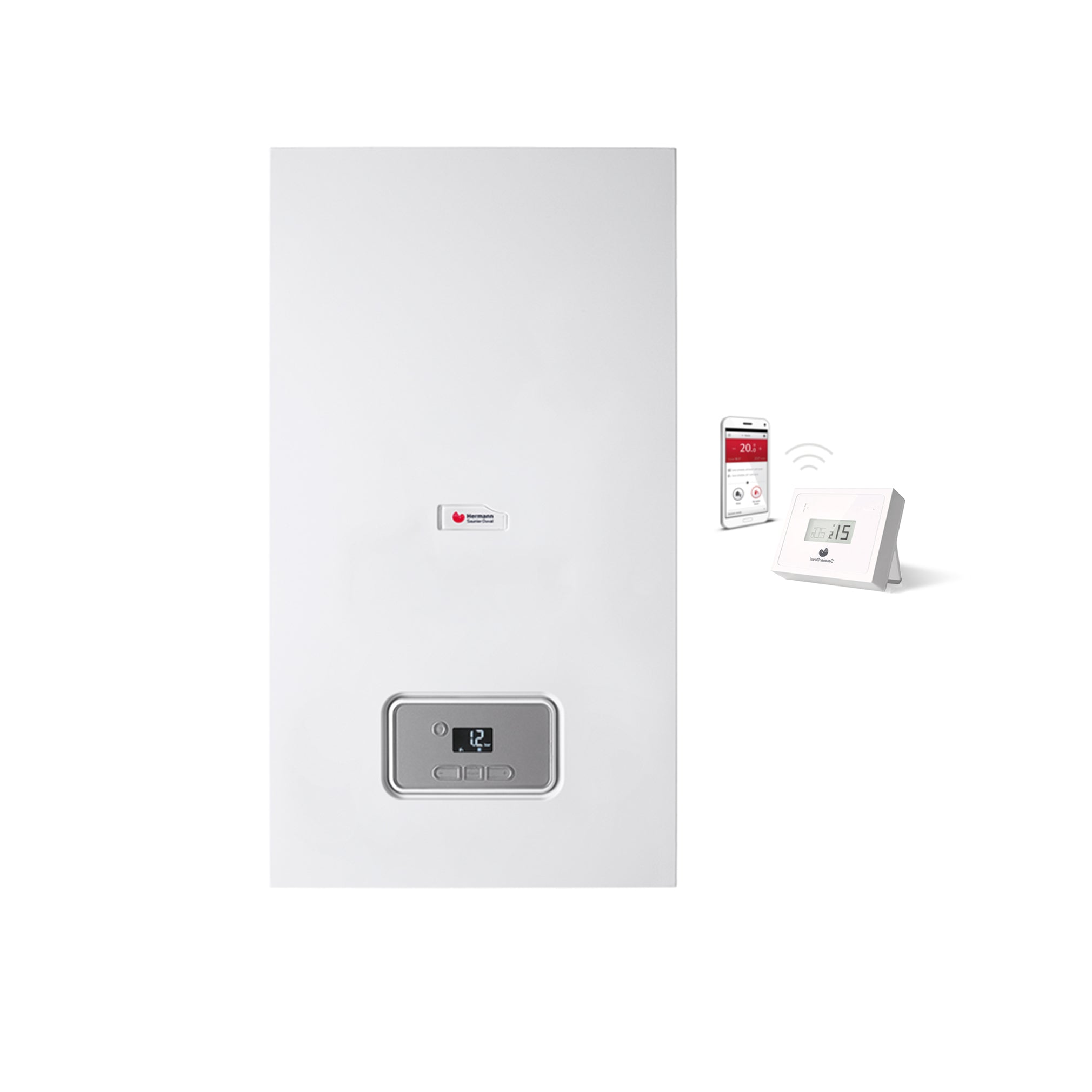 Saunier Duval Caldaia a Condensazione Micra 4 Condensing 25 kW Metano Completa di Kit per Scarico Fumi Con Wi-Fi miGO integrato