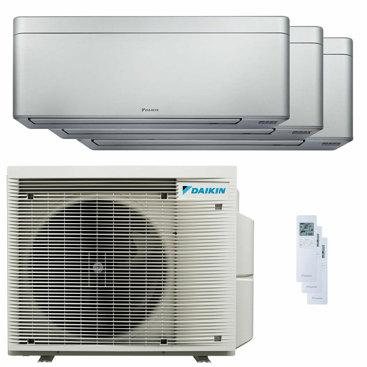 Daikin Condizionatore Stylish Silver trial split 7000+9000+9000 BTU inverter A+++ wifi unità esterna 4 kW