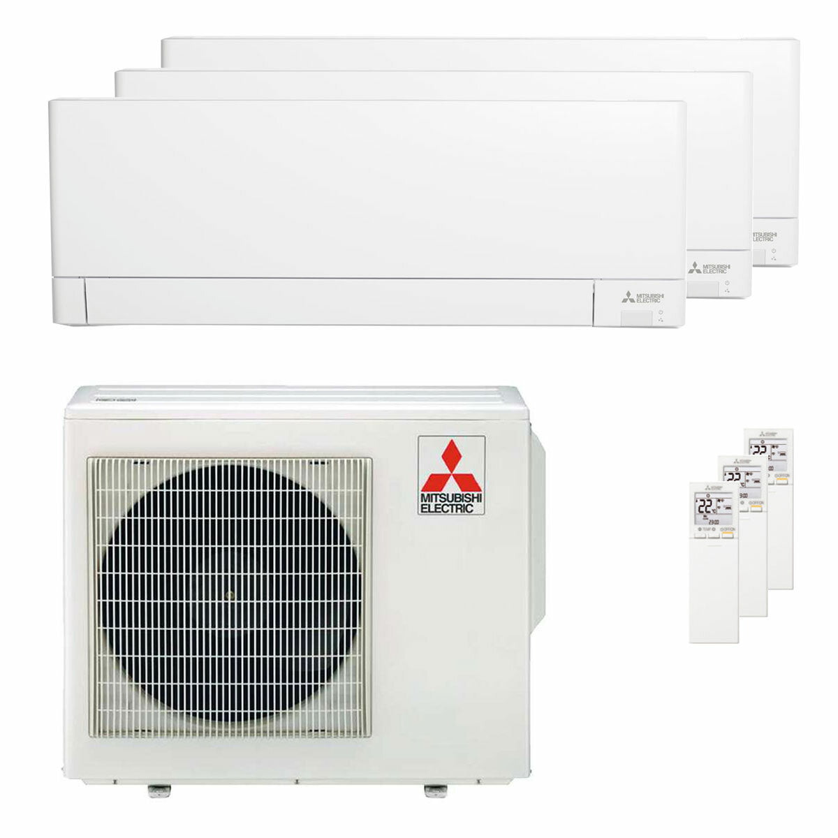 Mitsubishi Condizionatore Electric Serie AY trial split 9000+9000+9000 BTU inverter A++ unità esterna wifi 5.4 kW