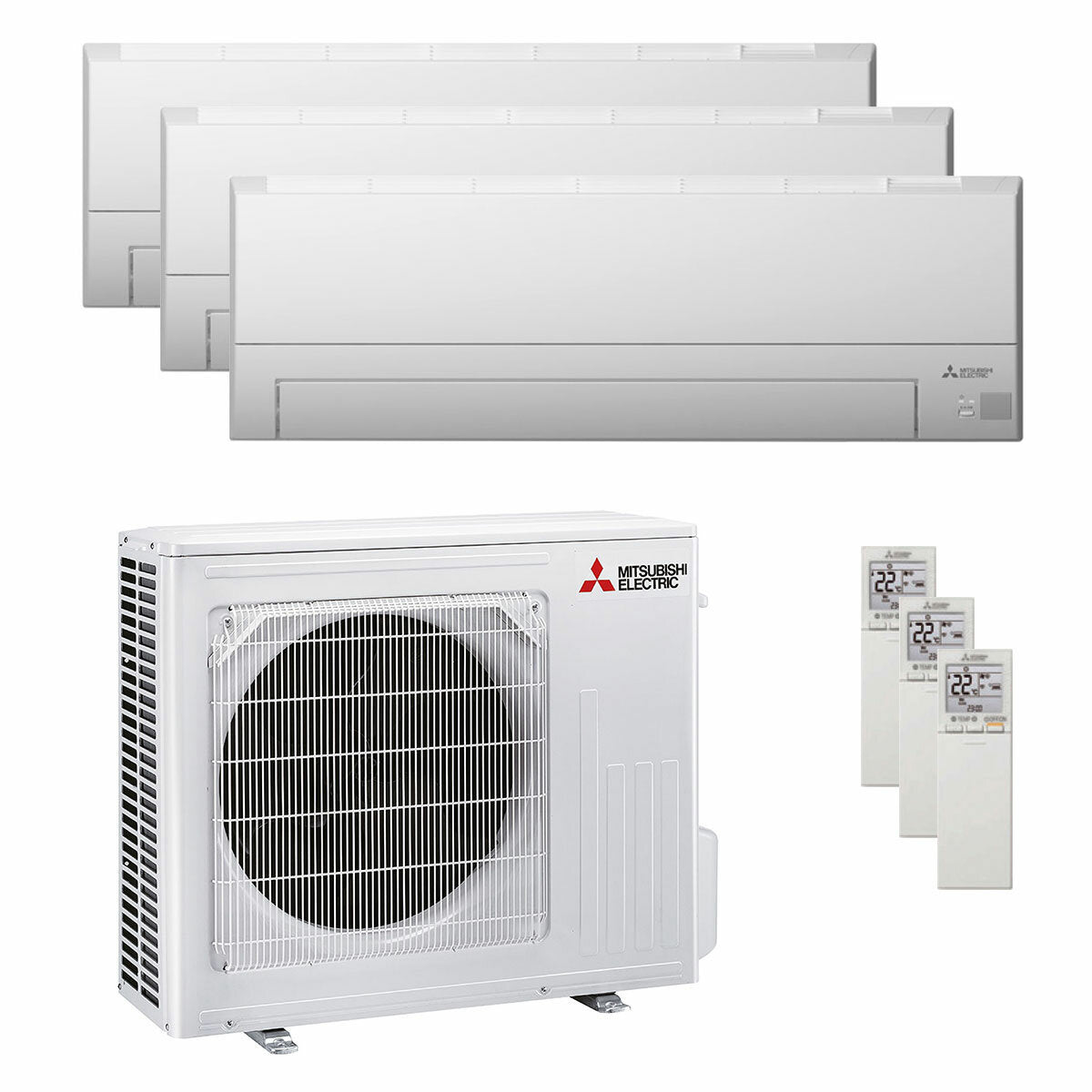 Mitsubishi Condizionatore Electric Serie Bt trial split 9000+9000+9000 BTU R32 Inverter A++ WiFi unità esterna 5.4 kW