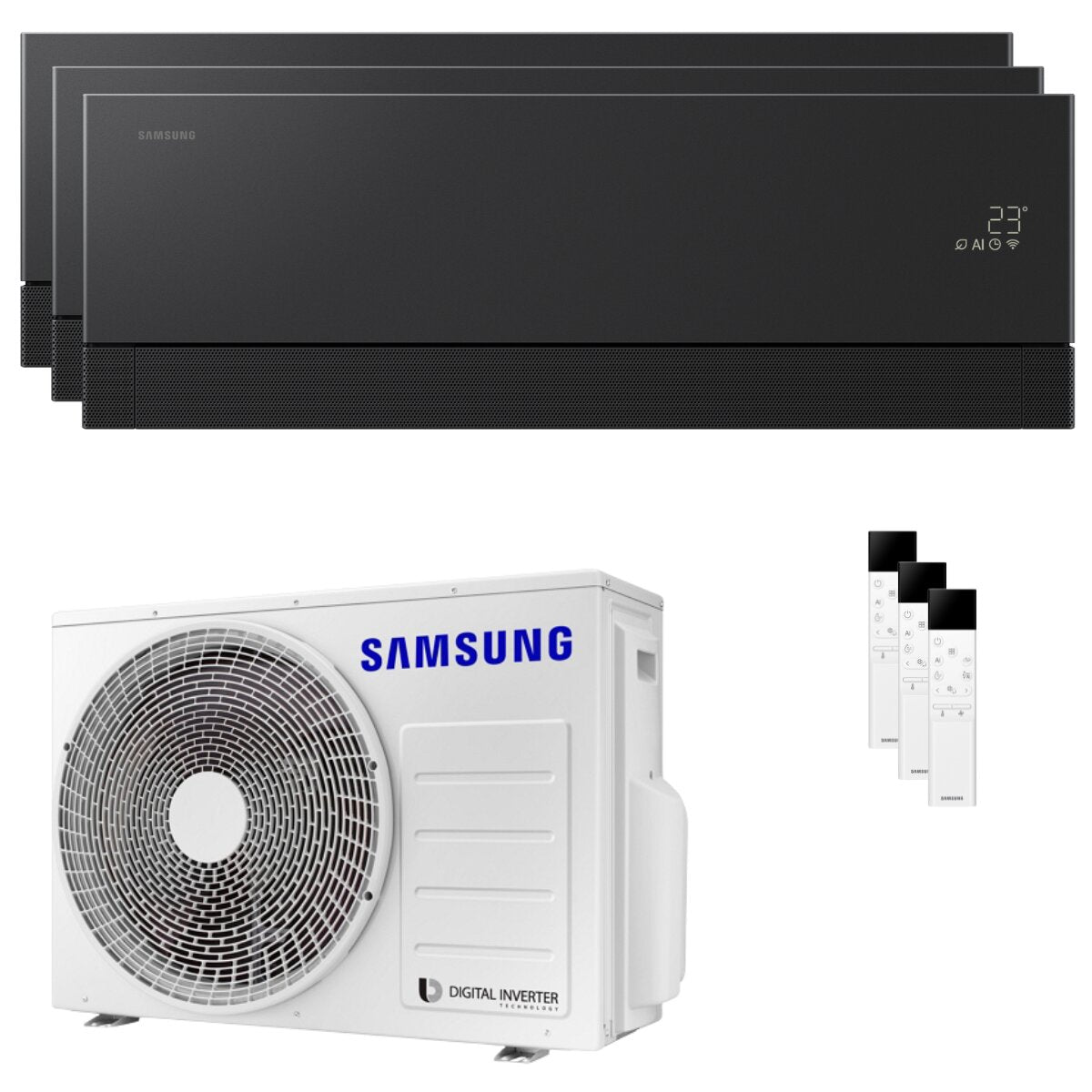 Samsung Condizionatore WindFree Première trial split 7000+7000+12000 BTU inverter A++ wifi unità esterna 5.2 kW Essential White